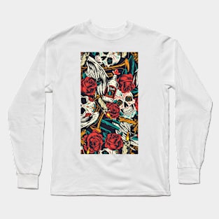 rose and skull Long Sleeve T-Shirt